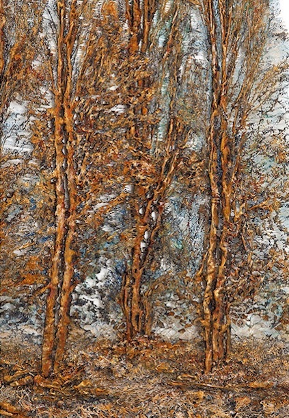 Bosque oro textiles entre pintura y escultura Lesley Richmond imagenes y arte