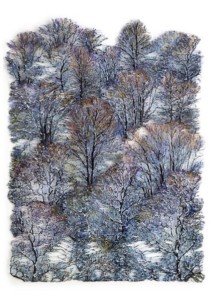 arboles azules textiles entre pintura y escultura Lesley Richmond imagenes y arte