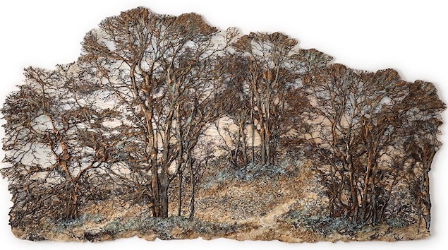 bosque metalico textiles entre pintura y escultura Lesley Richmond imagenes y arte