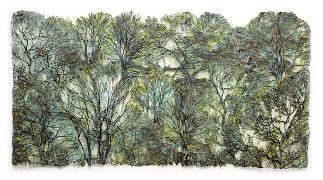 bosque verdoso textiles entre pintura y escultura Lesley Richmond imagenes y arte