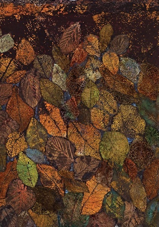 hojas naranjas textiles entre pintura y escultura Lesley Richmond imagenes y arte