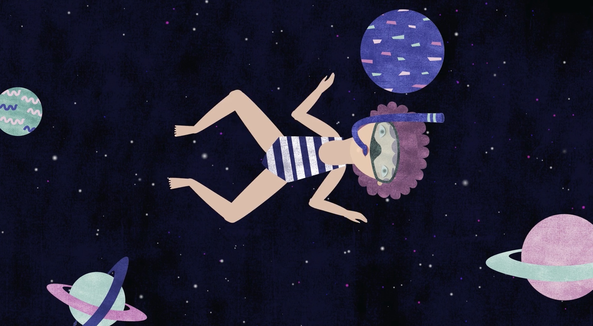 nadadora en el espacio Mufubufu Ilustración animada Historias Personalizadas Imagenes y Arte